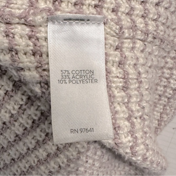J. Jill beachy coastal lilac and cream knit hoodie sweater Small - Picture 12 of 13